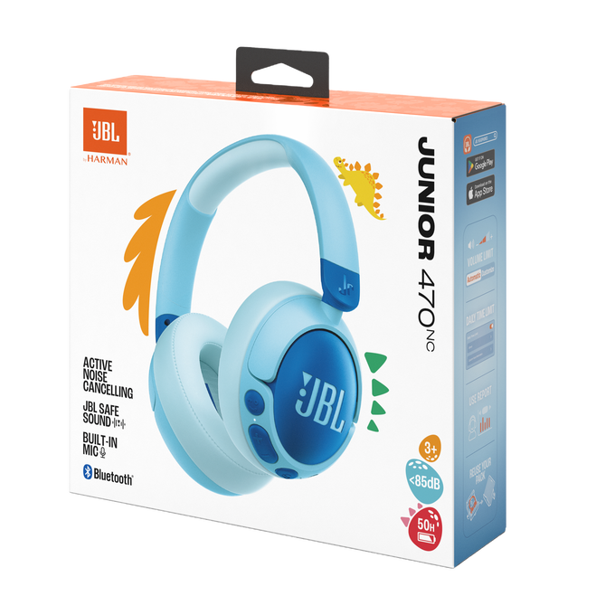 JBL Junior 470NC - Blue - Wireless over-ear noise cancelling kids headphones - Detailshot 15 image number null
